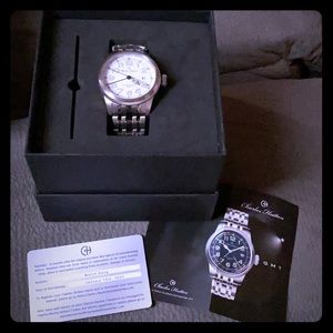 ✨SALE Designer Charles Hutton GMT Silver Watch NEW